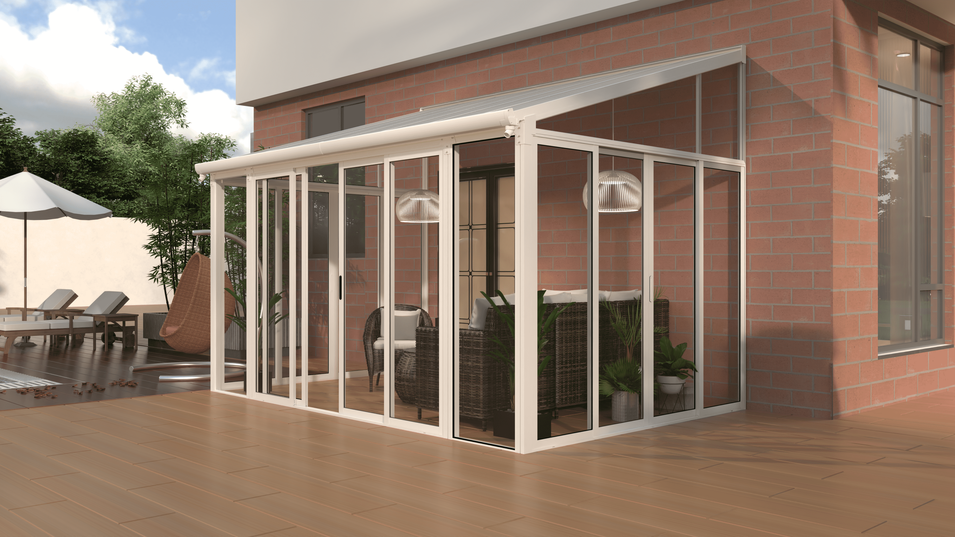 Katettu terassi / terassikatos Sunor Luxury 3 x 4,3 m | Terassikatokset ...